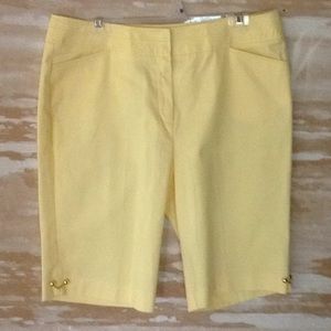 Larry Levine Size 12 Light Yellow Burmuda Shorts